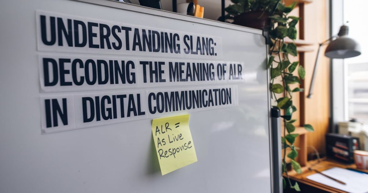 Understanding Slang Decoding the meaning of ALR in Digital Communication